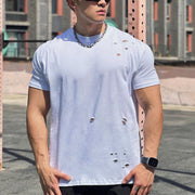 Breathable Gym Wear for Men – Hole Version White