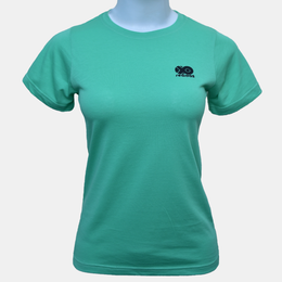 Classic Foil Badge T-Shirt in mint green, showcasing soft cotton fabric and modern styling for casual wear.