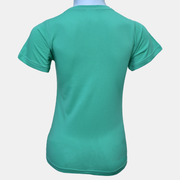 Back view of Classic Foil Badge T-Shirt in soft cotton, showcasing its stylish design and comfortable fit.