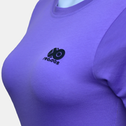 Classic Foil Badge T-Shirt in purple, showcasing cozy cotton fabric and stylish logo detail perfect for everyday wear.
