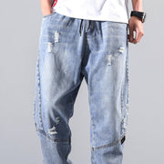 Relaxed Fit Mid-Waist Harem Pants with Small Feet Design