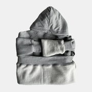 Men's Future Summit Fleece Tracksuit in gray, featuring a cozy hood and long sleeves, perfect for comfort and style.