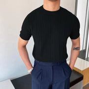 Black men's loose fit summer tee