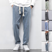 Men’s Summer Loose Wide-Leg Jeans with Drawstring