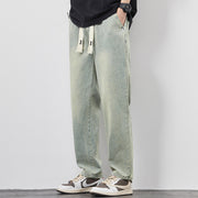 Casual Elastic Waist Denim Pants for Men