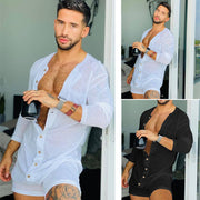 Men's Tight-Fitting Sleepwear - Cotton Top Short Comfortable