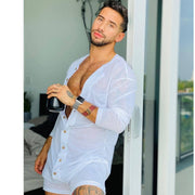 Men's Tight-Fitting Sleepwear - Cotton Top Short Comfortable