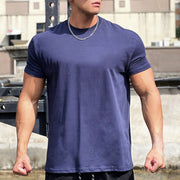 Men’s Muscle Sports Loose Cotton T-Shirt – Blue