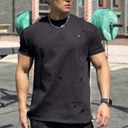 Breathable Gym Wear for Men – Hole Version Black