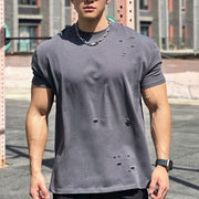 Breathable Gym Wear for Men – Hole Version Gray