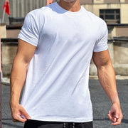 Men’s Muscle Sports Loose Cotton T-Shirt – White