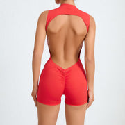 Breathable Gym Jumpsuit - Red