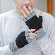 Men's Warm Knitting Half-Finger Gloves – Winter Gloves