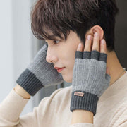 Men's Warm Knitting Half-Finger Gloves – Winter Gloves