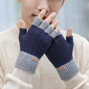 Men's Warm Knitting Half-Finger Gloves – Winter Gloves