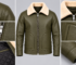 olive green real leather aviator jacket